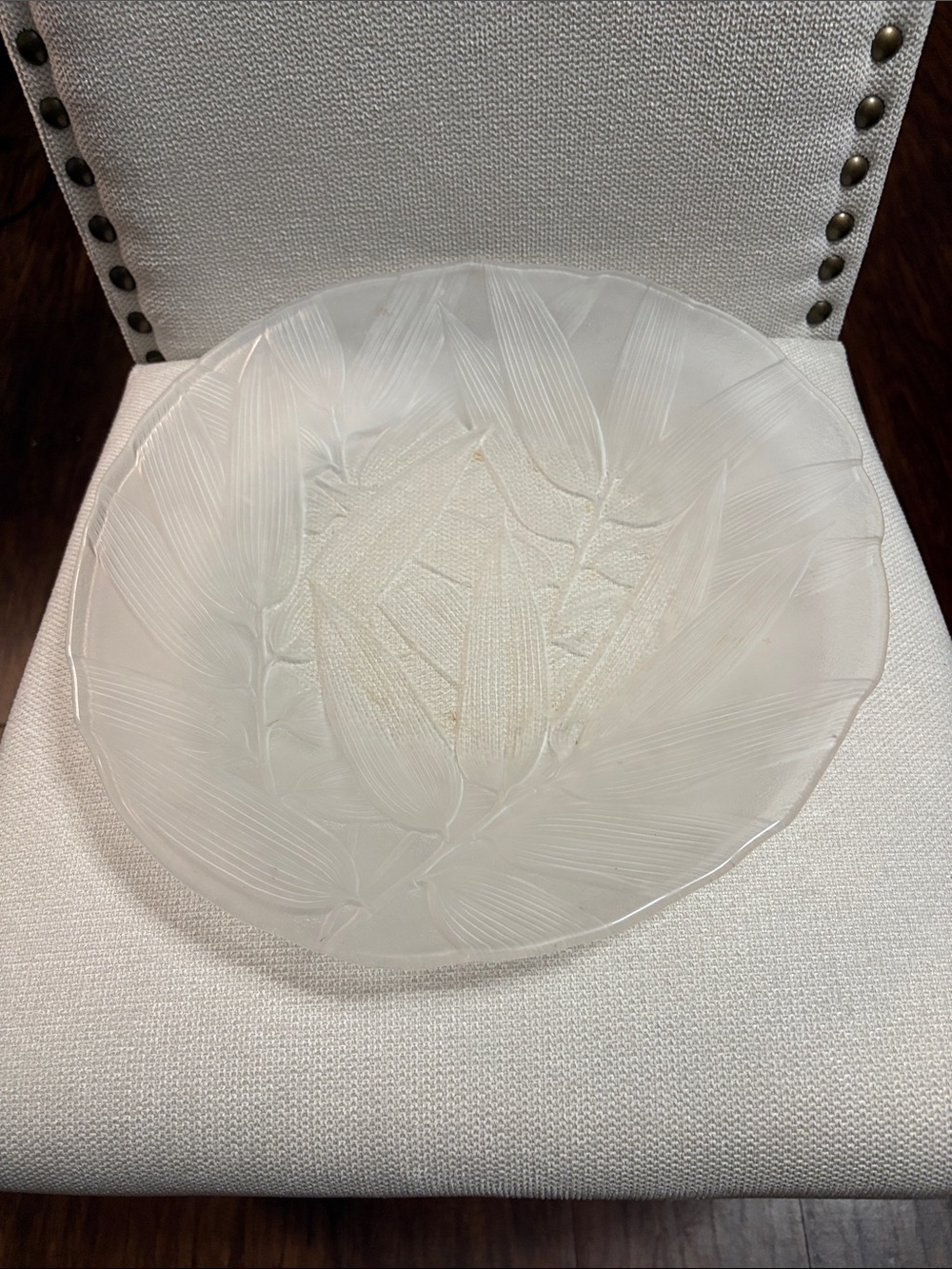 Frosted Glass Decorative Charger Plate - White